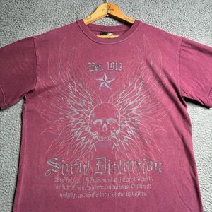 Vintage Y2K Hybrid T Shirt Mens Small Skull Wings Cyber Goth Jesse Pinkman